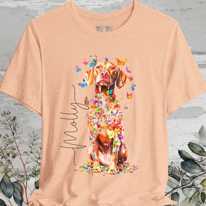 Vizsla #2 Floral Personalized T shirt