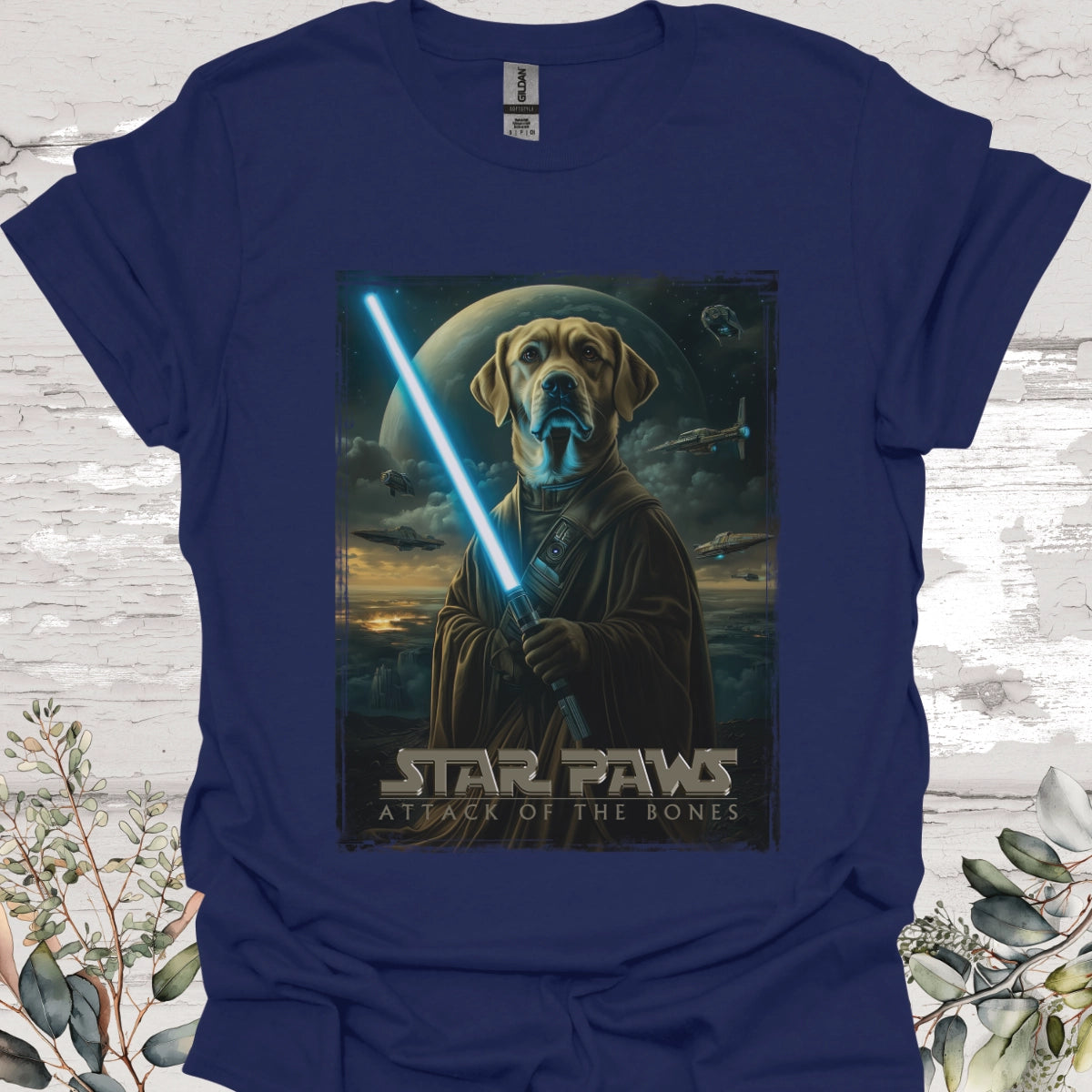 White Labrador Star Paws Unisex T shirt