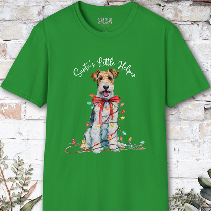 Wire Haired Fox Terrier Santa's little helper. unisex T shirt