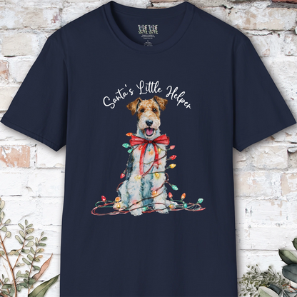Wire Haired Fox Terrier Santa's little helper. unisex T shirt