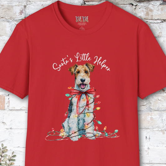 Wire Haired Fox Terrier Santa's little helper. unisex T shirt