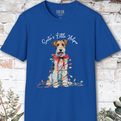 Wire Haired Fox Terrier Santa's little helper. unisex T shirt