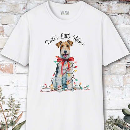 Wire Haired Fox Terrier Santa's little helper. unisex T shirt