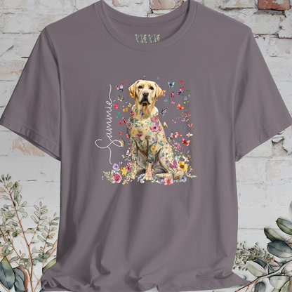 Yellow Labrador #2 Floral Personalized T shirt