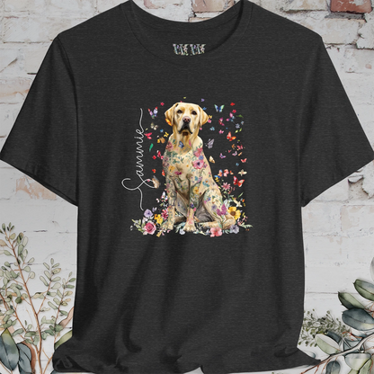 Yellow Labrador #2 Floral Personalized T shirt