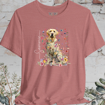 Yellow Labrador #2 Floral Personalized T shirt