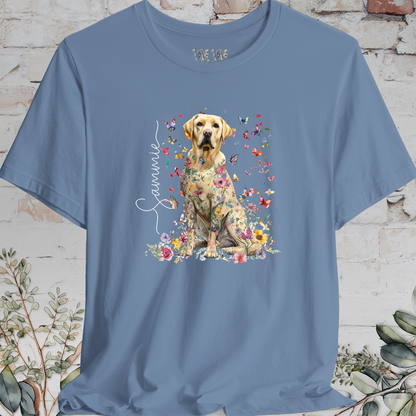 Yellow Labrador #2 Floral Personalized T shirt